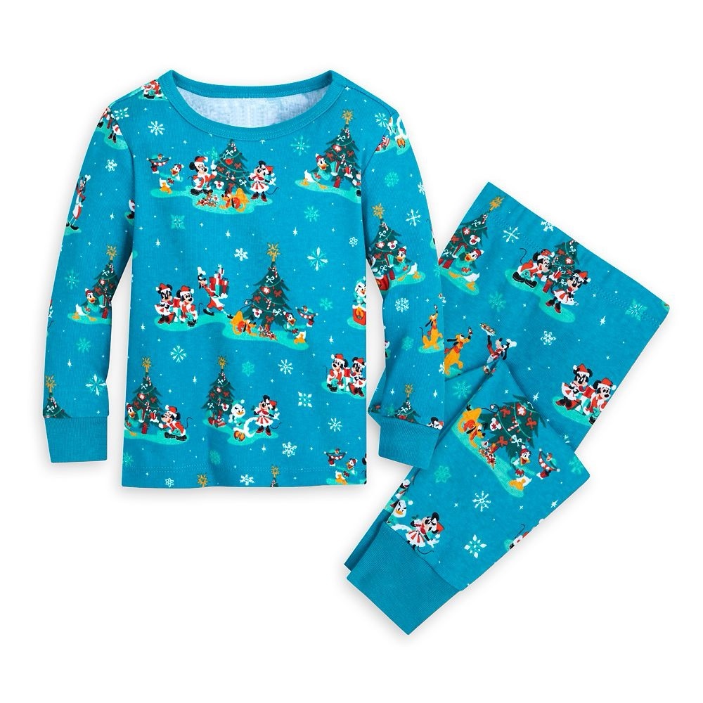 NWT Disneyland Parks Family Matching Mickey and Friends Holiday Pajama Set